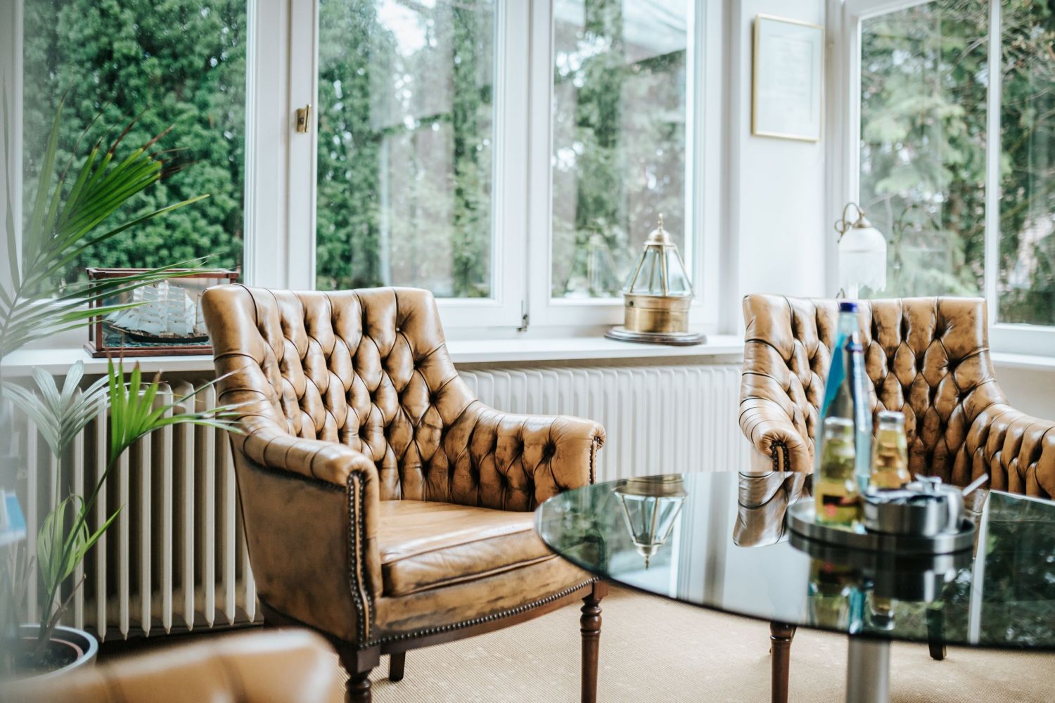 Wartebereich im Wintergarten